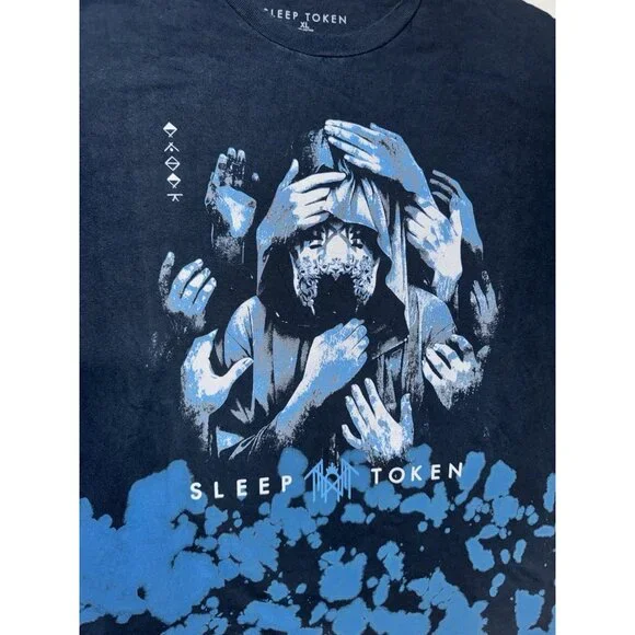 Sleep Token Vessel Chokehold Hands Tiedye T-Shirt Size XL Band Tour  Black Blue - Picture 3 of 7